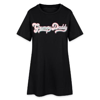 Grumpy Daddy Retro Script - Farbe "Sports Bra" - Frauen T-Shirt-Kleid - Schwarz - Vorne