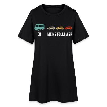 Busfahrer Und Meine Follower - Frauen T-Shirt-Kleid - Schwarz - Vorne