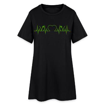 Battement de cœur végétarien végan - Robe T-shirt Femme - noir - Devant
