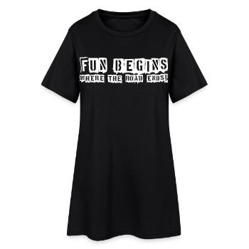 LE PLAISIR COMMENCE - LÀ OÙ LA ROUTE SE TERMINE ! - Robe T-shirt Femme - noir - Devant