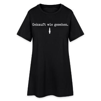 Gekauft wie gesehen Werkstatt & Schrauber Spruch - Frauen T-Shirt-Kleid - Schwarz - Vorne