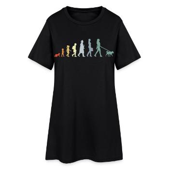 Hundebesitzerin Evolution - Frauen T-Shirt-Kleid - Schwarz - Vorne