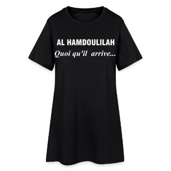 Design Calligraphy Al Hamdoulah - Robe T-shirt Femme - noir - Devant