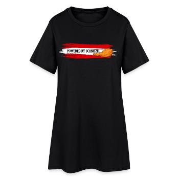 Propulsé par Schnitzel Austria Humour Shirt - Robe T-shirt Femme - noir - Devant