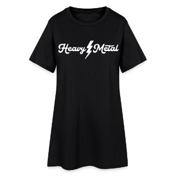 Heavy Metal Lightning Skript - Frauen T-Shirt-Kleid - Schwarz - Vorne