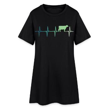 Kuhherzschlag Kühe Bauer - Frauen T-Shirt-Kleid - Schwarz - Vorne