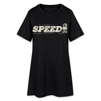 Speed Sloth Shirt – Retro Vintage Speed T-Shirt - Women’s T-Shirt Dress - black - Front