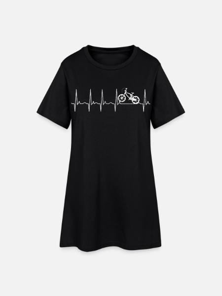 Fahrrad - Radfahrer Design - Frauen T-Shirt-Kleid - Schwarz