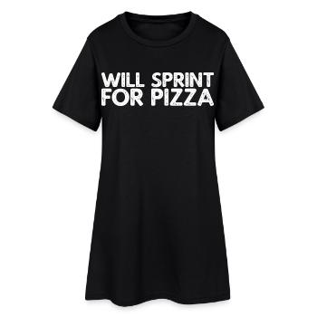 Will Sprinter pour la pizza - Robe T-shirt Femme - noir - Devant