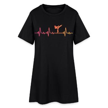 karate sunset heartbeat karate - Women’s T-Shirt Dress - black - Front
