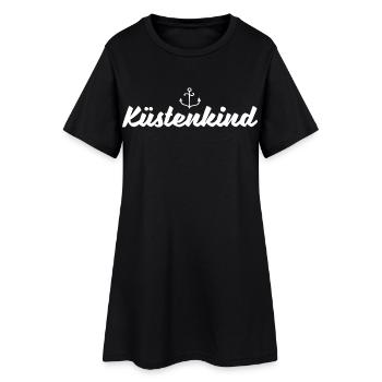 Küstenkind - Frauen T-Shirt-Kleid - Schwarz - Vorne