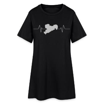 Herzschlag - mein Sachsen - Sachsenkind - Frauen T-Shirt-Kleid - Schwarz - Vorne
