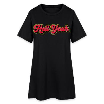 Hell Yeah 3D Retro Script - Robe T-shirt Femme - noir - Devant