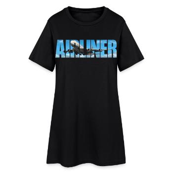 Avion Jumbo Jet - Robe T-shirt Femme - noir - Devant