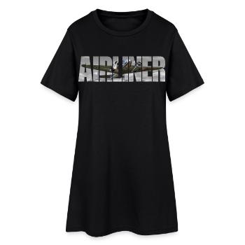 Airliner Beechcraft - Women’s T-Shirt Dress - black - Front