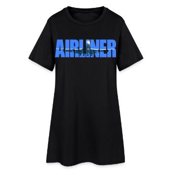Airliner Jumbo Jet - Women’s T-Shirt Dress - black - Front