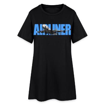 Avion Jumbo Jet - Robe T-shirt Femme - noir - Devant