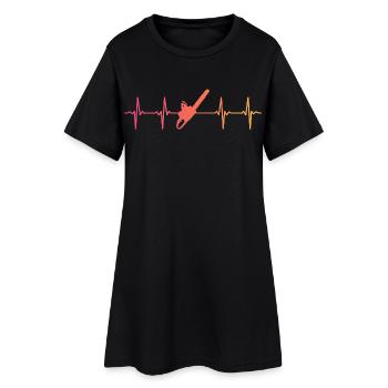 Bûcheron Sunset battement de coeur tronçonne - Robe T-shirt Femme - noir - Devant