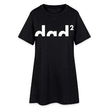 Dad to the power of two | Father | Father's Day - Women’s T-Shirt Dress - black - Front