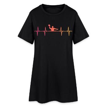 Wasserball Sonnenuntergang Herzschlag Wasserball - Frauen T-Shirt-Kleid - Schwarz - Vorne