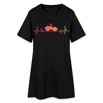 Verdichterwalzen-Sunset-Bau – Baustelle - Frauen T-Shirt-Kleid - Schwarz - Vorne