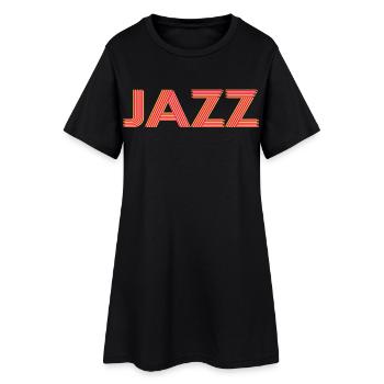 Jazz - Frauen T-Shirt-Kleid - Schwarz - Vorne