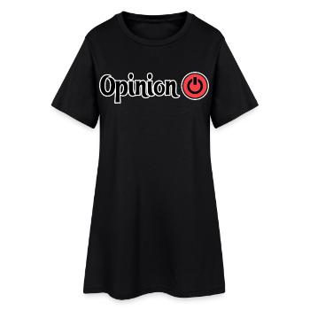 Conception du bouton d’alimentation Opinion - Robe T-shirt Femme - noir - Devant