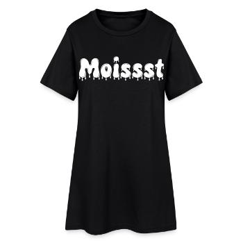 Texte humide et dégoulinant - Robe T-shirt Femme - noir - Devant