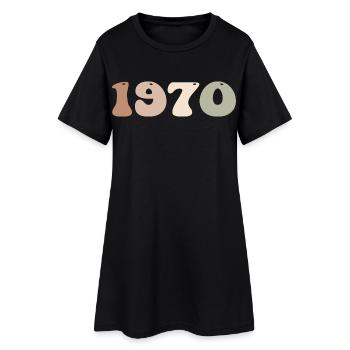 1970 - Robe T-shirt Femme - noir - Devant
