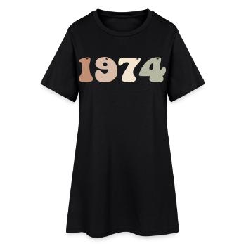 1974 - Women’s T-Shirt Dress - black - Front