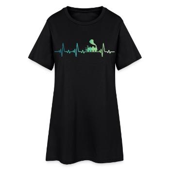 Steam Train Locomotive Heartbeat Train - Women’s T-Shirt Dress - black - Front