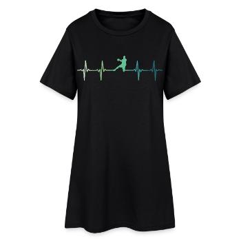 Handball battement de coeur handball  - Robe T-shirt Femme - noir - Devant
