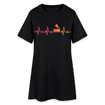 Sunset Heartbeat Train Locomotive Train - Women’s T-Shirt Dress - black - Front