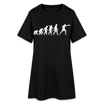 Box Evolution Grafik Boxen Boxsport Männer Jungs - Frauen T-Shirt-Kleid - Schwarz - Vorne