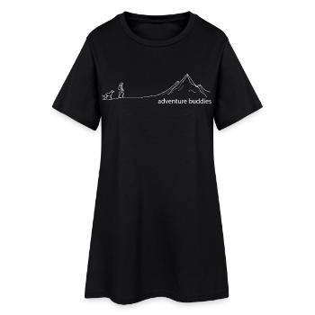 Copains d’aventure Randonnée avec chien Animaux Amour de la montagne - Robe T-shirt Femme - noir - Devant