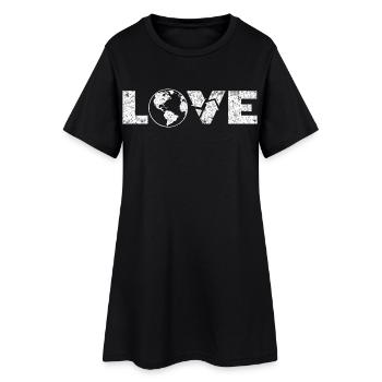 Love the Earth – T-shirt écologique de la Terre - Robe T-shirt Femme - noir - Devant