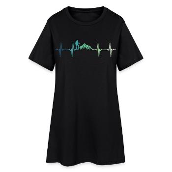 Mountain Heartbeat Hiking - Women’s T-Shirt Dress - black - Front