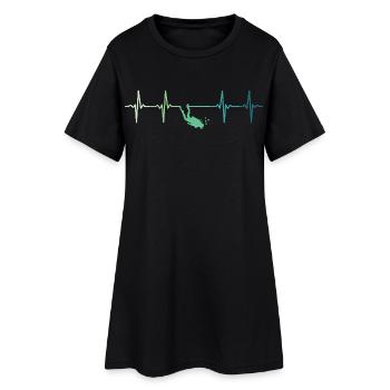 battement de coeur plongeur plongée diver  - Robe T-shirt Femme - noir - Devant