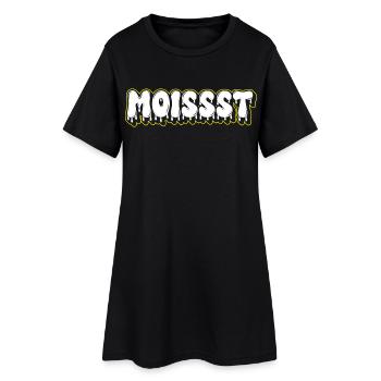 Mot-mot en police grasse humide - Robe T-shirt Femme - noir - Devant
