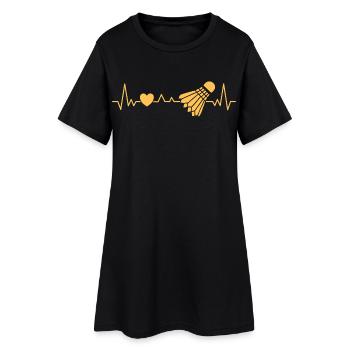 Badminton Badminton Heartbeat Comme un amour du sport - Robe T-shirt Femme - noir - Devant