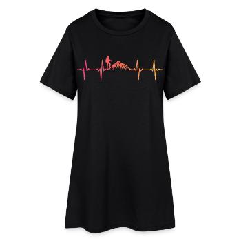 Sunset Heartbeat Mountain Hike - Women’s T-Shirt Dress - black - Front