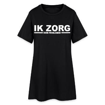 Je m’occupe des problèmes, du personnel soignant, de l’humour # - Robe T-shirt Femme - noir - Devant