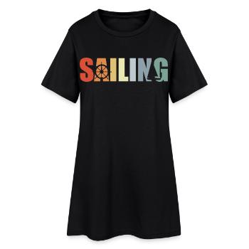 Voilier - Robe T-shirt Femme - noir - Devant