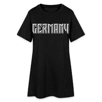 Lettrage allemand (relief / 3D / blanc) - Robe T-shirt Femme - noir - Devant
