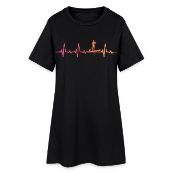 Sunset Heartbeat Stand-up-Paddle - Frauen T-Shirt-Kleid - Schwarz - Vorne