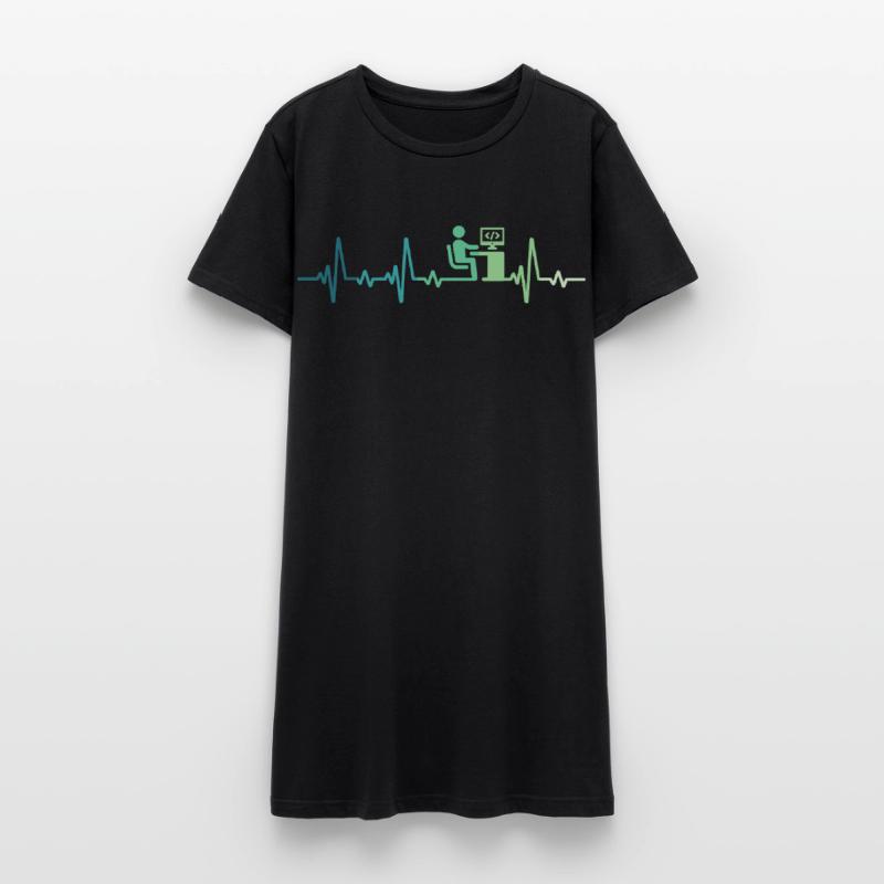 Heartbeat Programmer Developer Women’s T-Shirt Dress