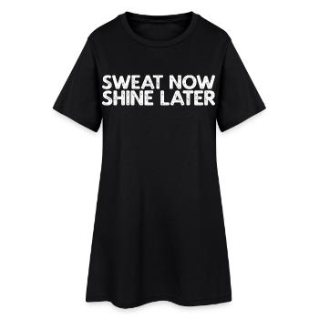 La sueur brille plus tard - Robe T-shirt Femme - noir - Devant