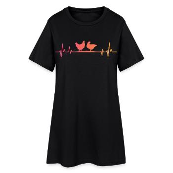 Hen Sunset Heartbeat Hens - Women’s T-Shirt Dress - black - Front