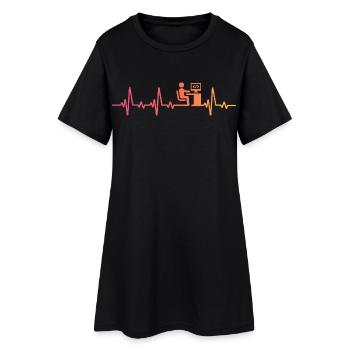 Entwickler von Programmierer Sunset Heartbeat - Frauen T-Shirt-Kleid - Schwarz - Vorne