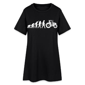 Tracteur Tracteur Évolution Fermier Fermier Rétro - Robe T-shirt Femme - noir - Devant